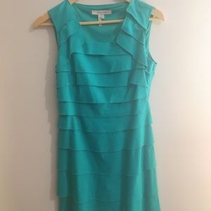 Max and Cleo Teal Party Ruffle Dress